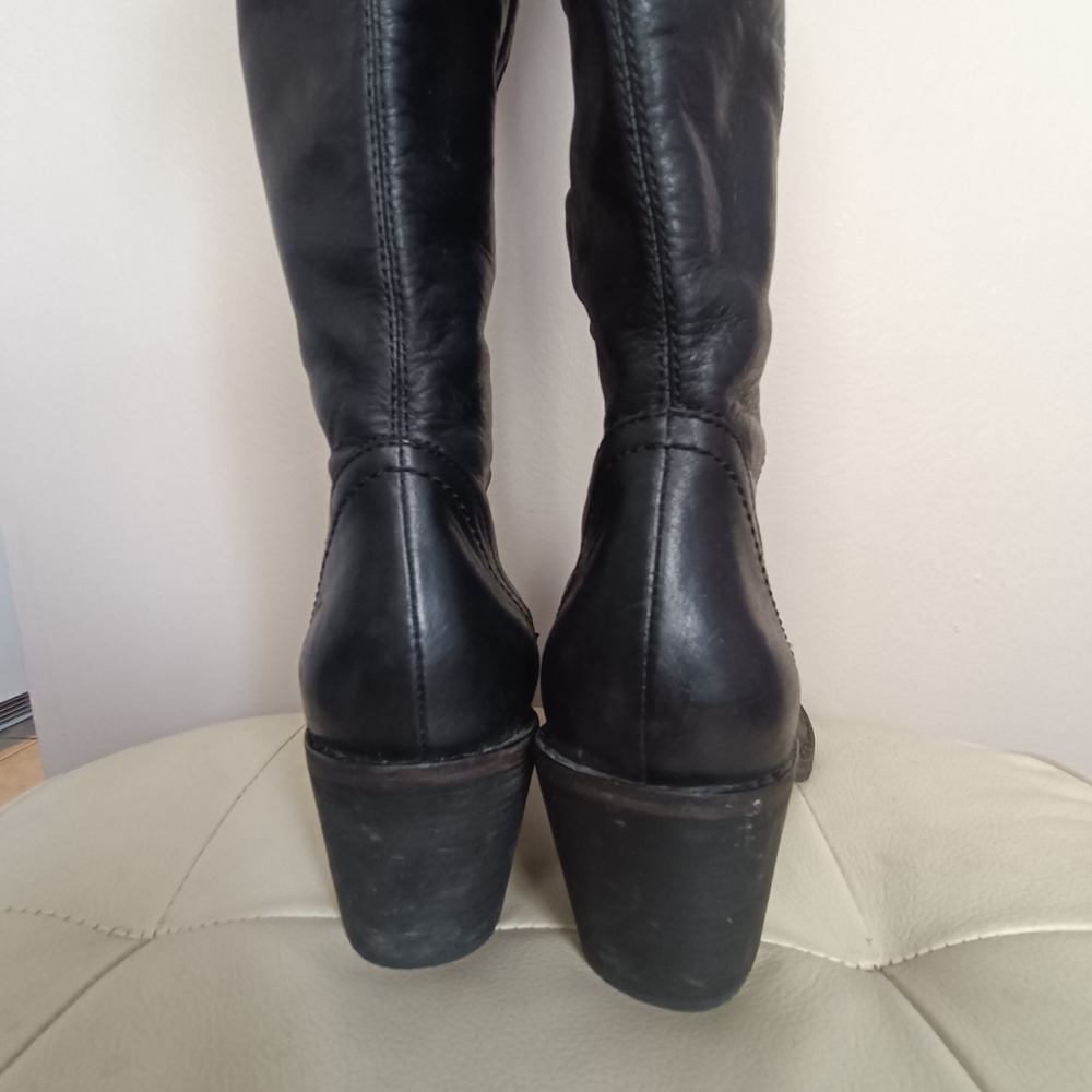 Modern Vintage Black Over the Knee Boots - Picture 7 of 15
